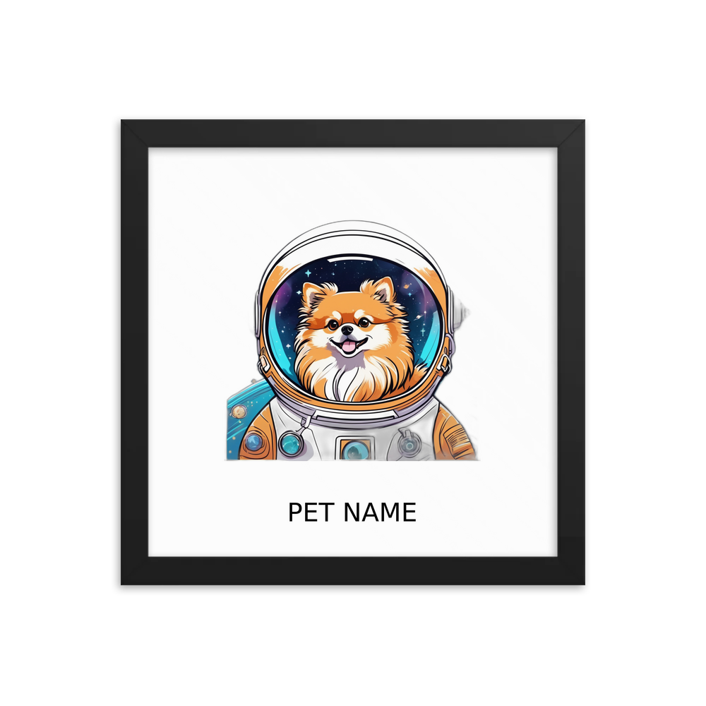 PugMug Custom Tan Pomeranian Framed Print with Your Pet’s Name