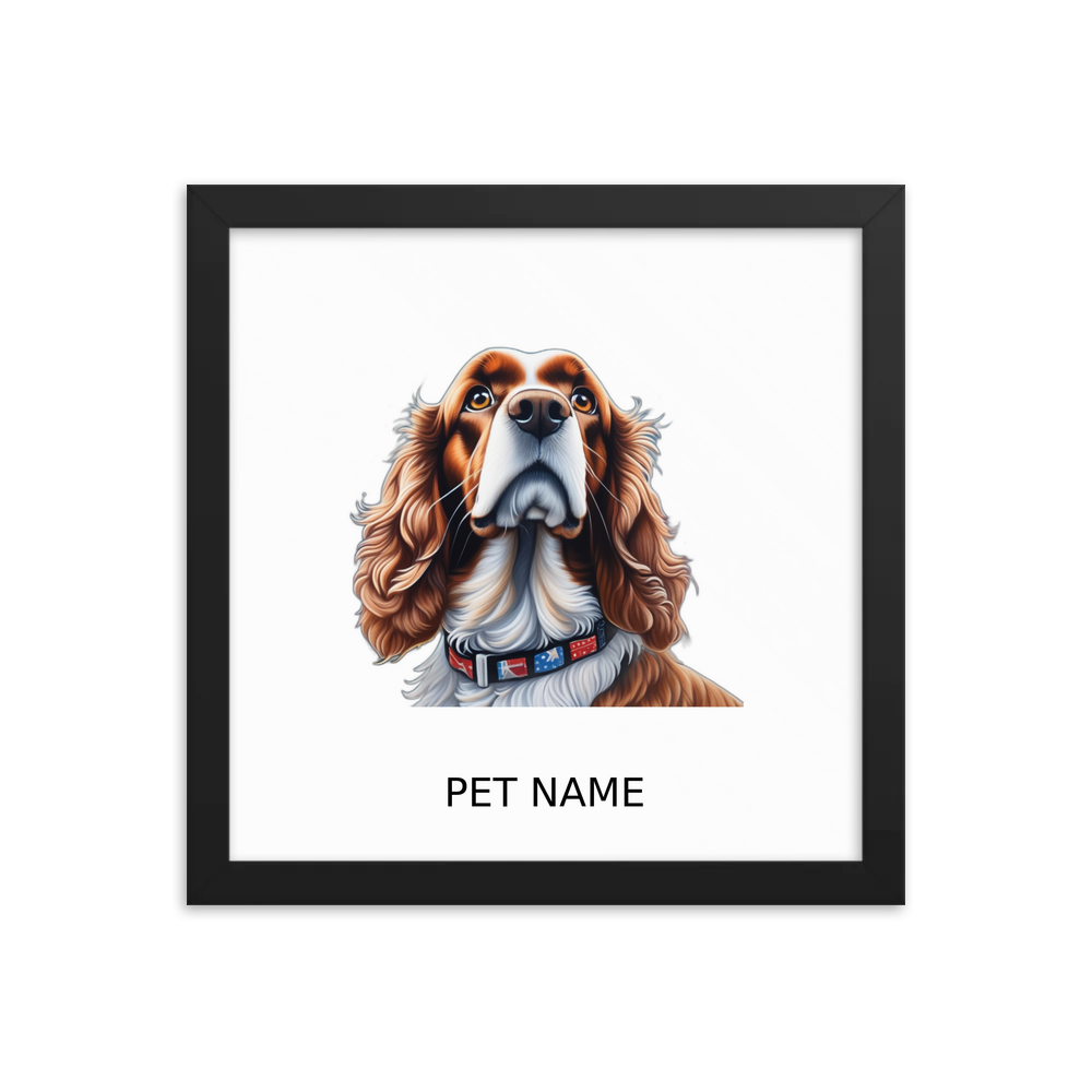 PugMug Custom English Cocker Spaniel Framed Print with Your Pet’s Name