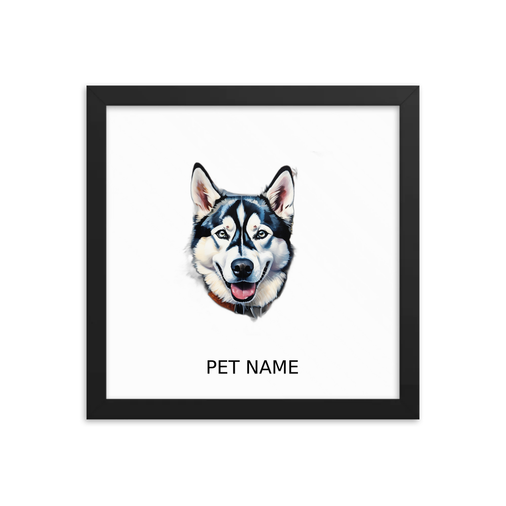 PugMug Custom Siberian Husky Framed Print with Your Pet’s Name