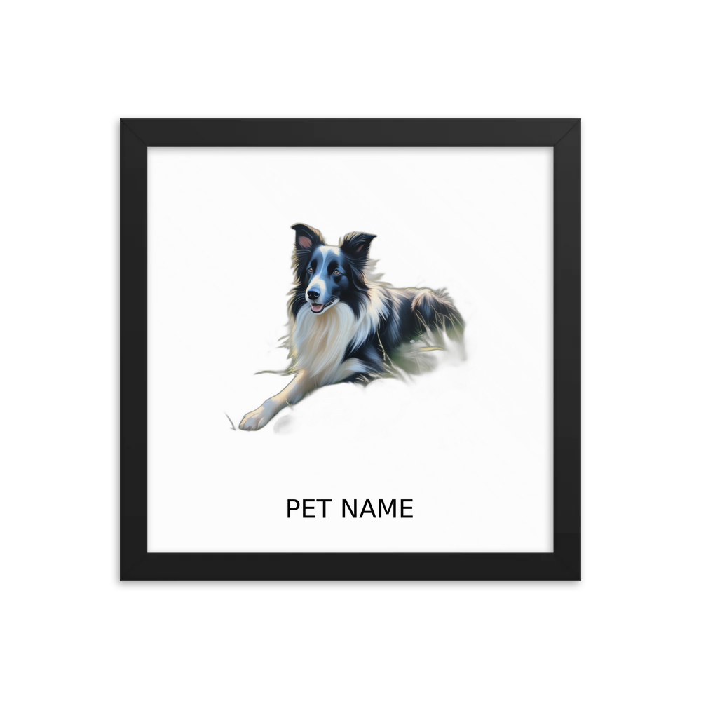 PugMug Custom Border Collie Framed Print with Your Pet’s Name