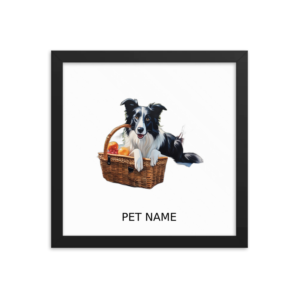 PugMug Custom Border Collie Framed Print with Your Pet’s Name