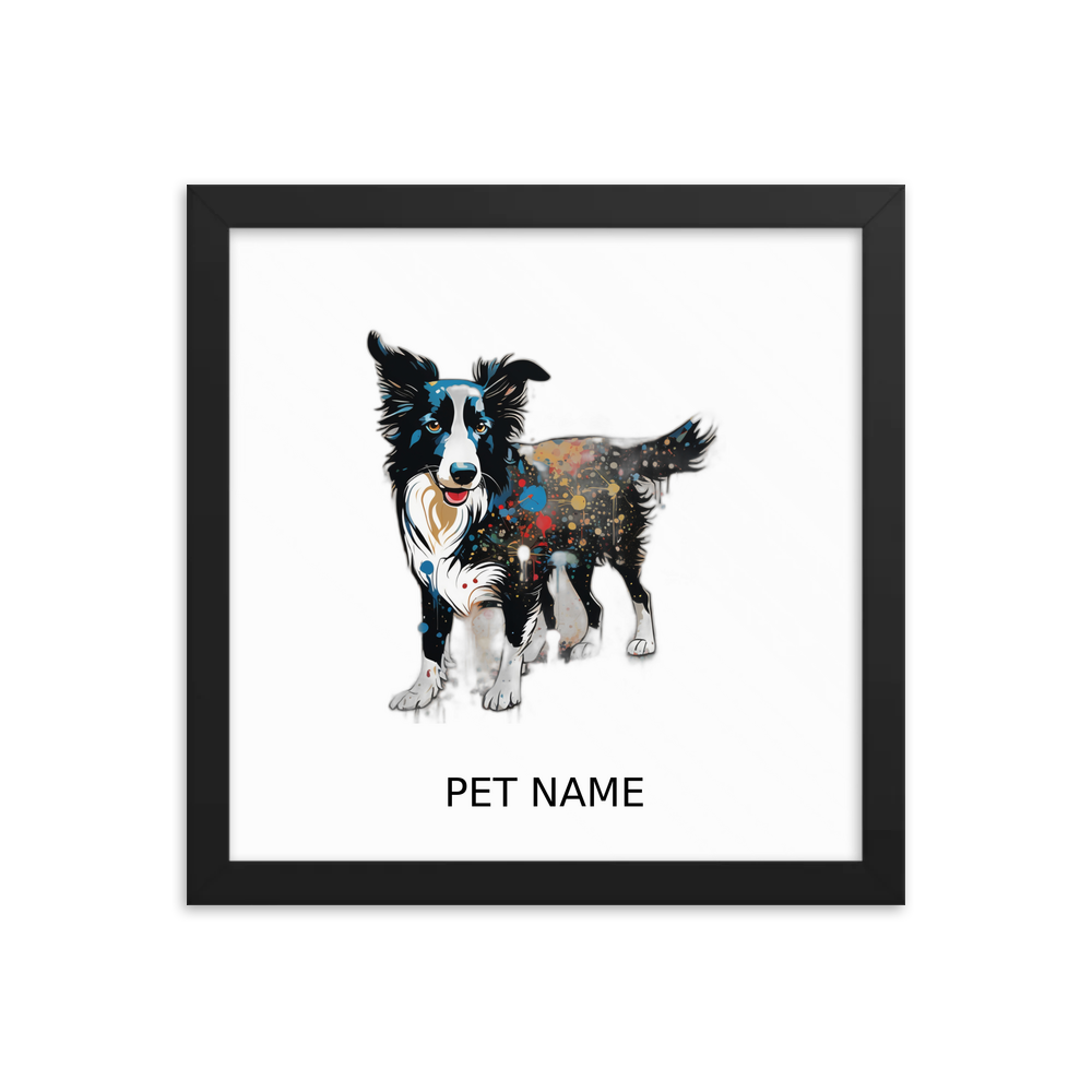 PugMug Custom Border Collie Framed Print with Your Pet’s Name