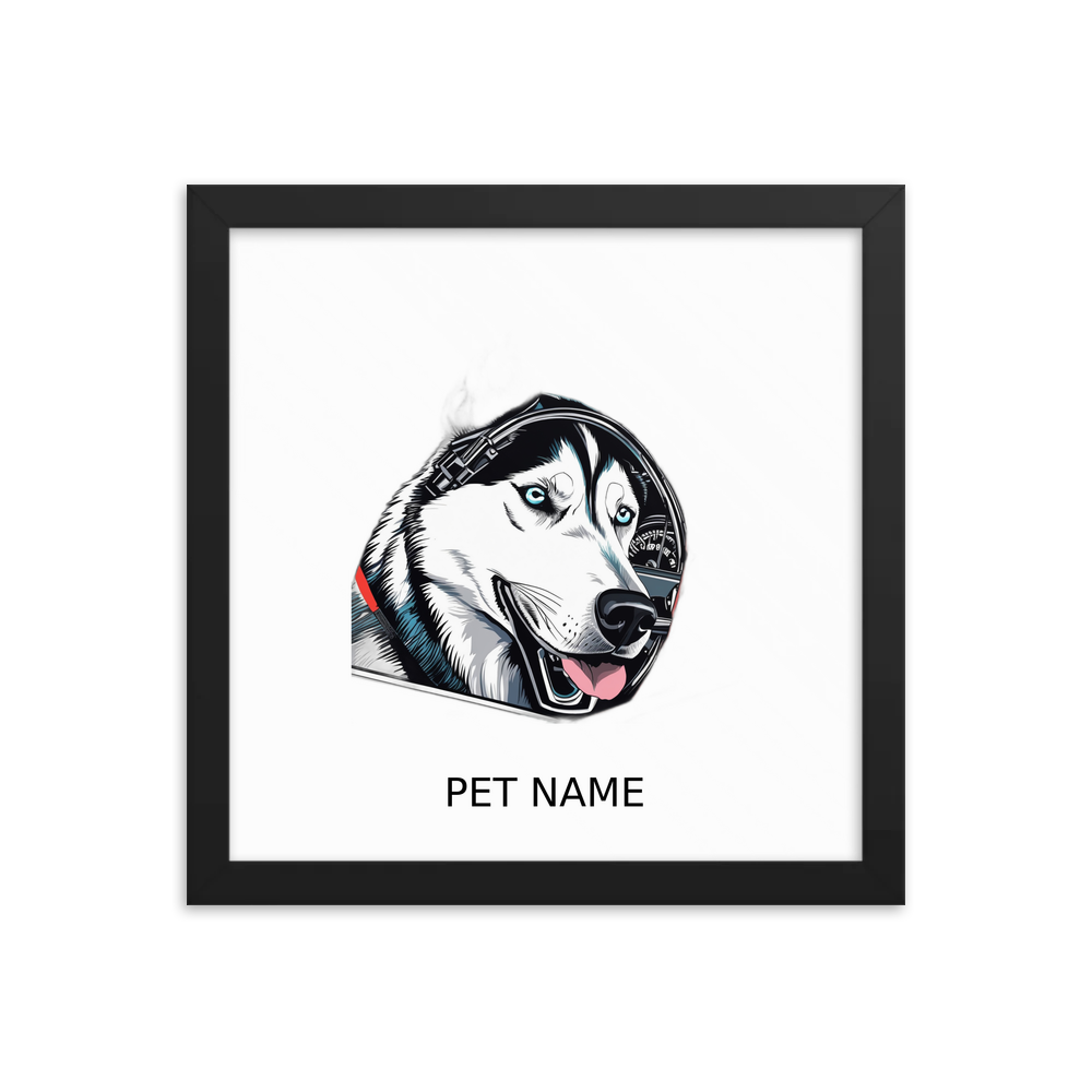PugMug Custom Siberian Husky Framed Print with Your Pet’s Name