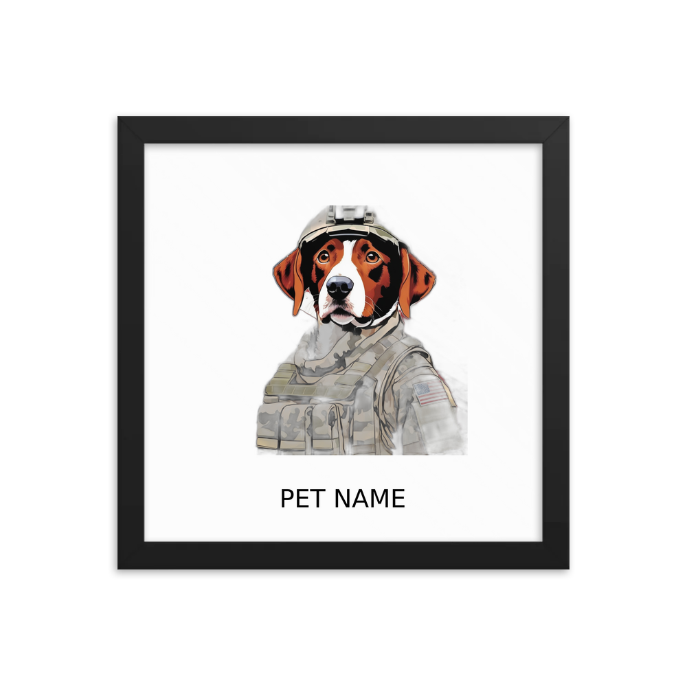 PugMug Custom Brittany Dog Framed Print with Your Pet’s Name