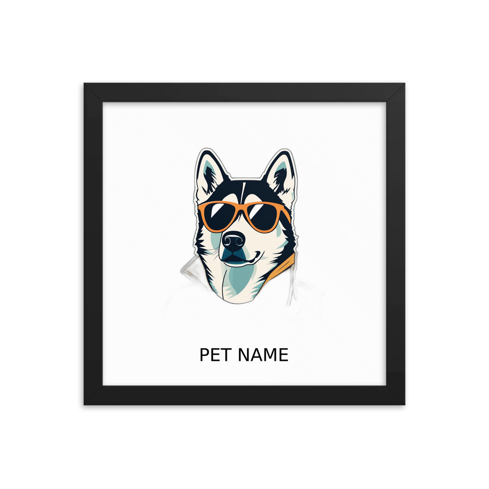 PugMug Custom Siberian Husky Framed Print with Your Pet’s Name