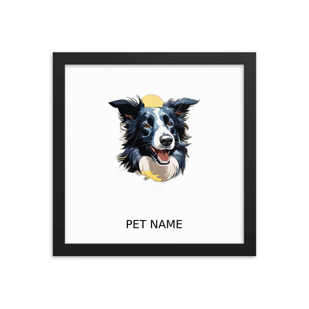PugMug Custom Border Collie Framed Print with Your Pet’s Name