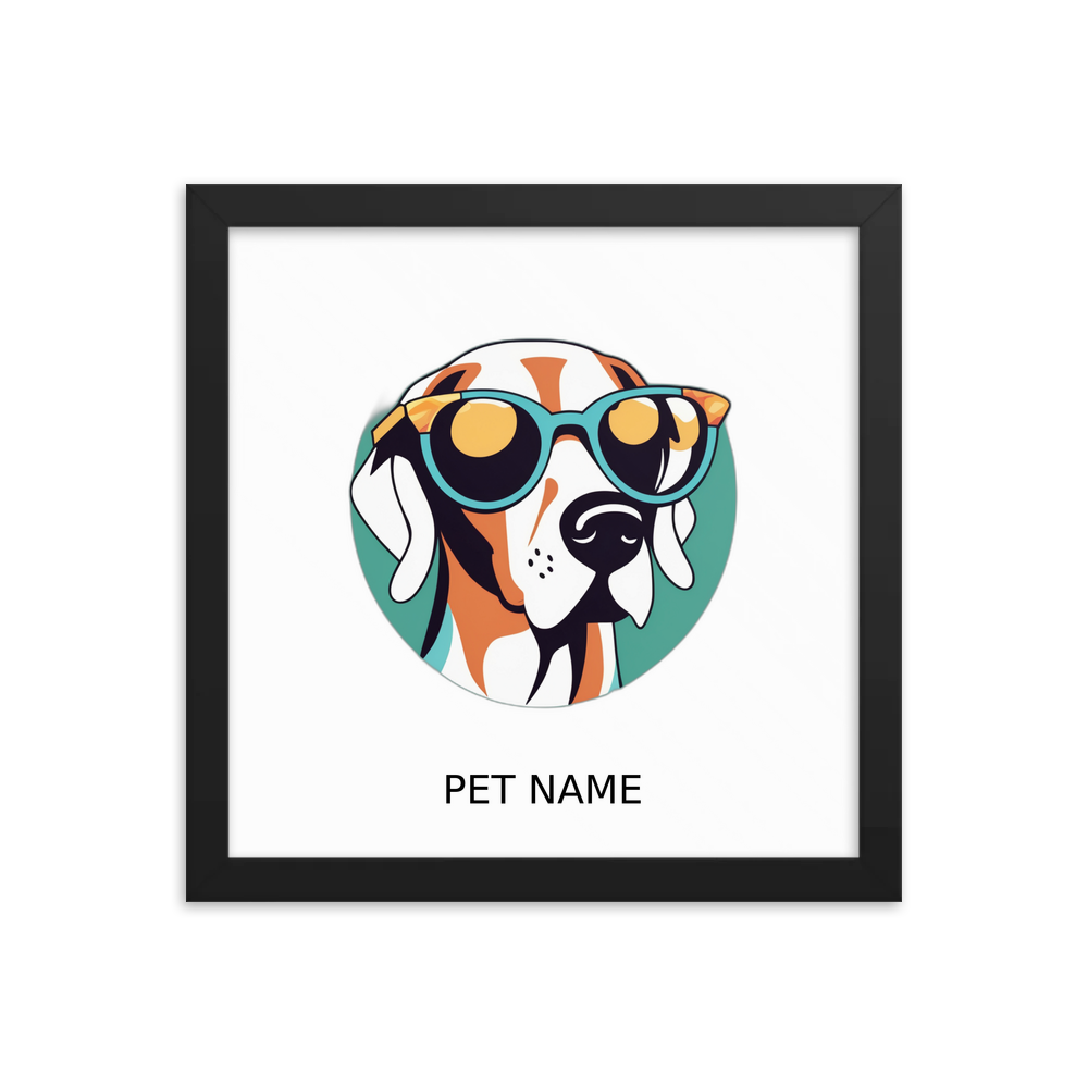 PugMug Custom Pointer Dog Framed Print with Your Pet’s Name