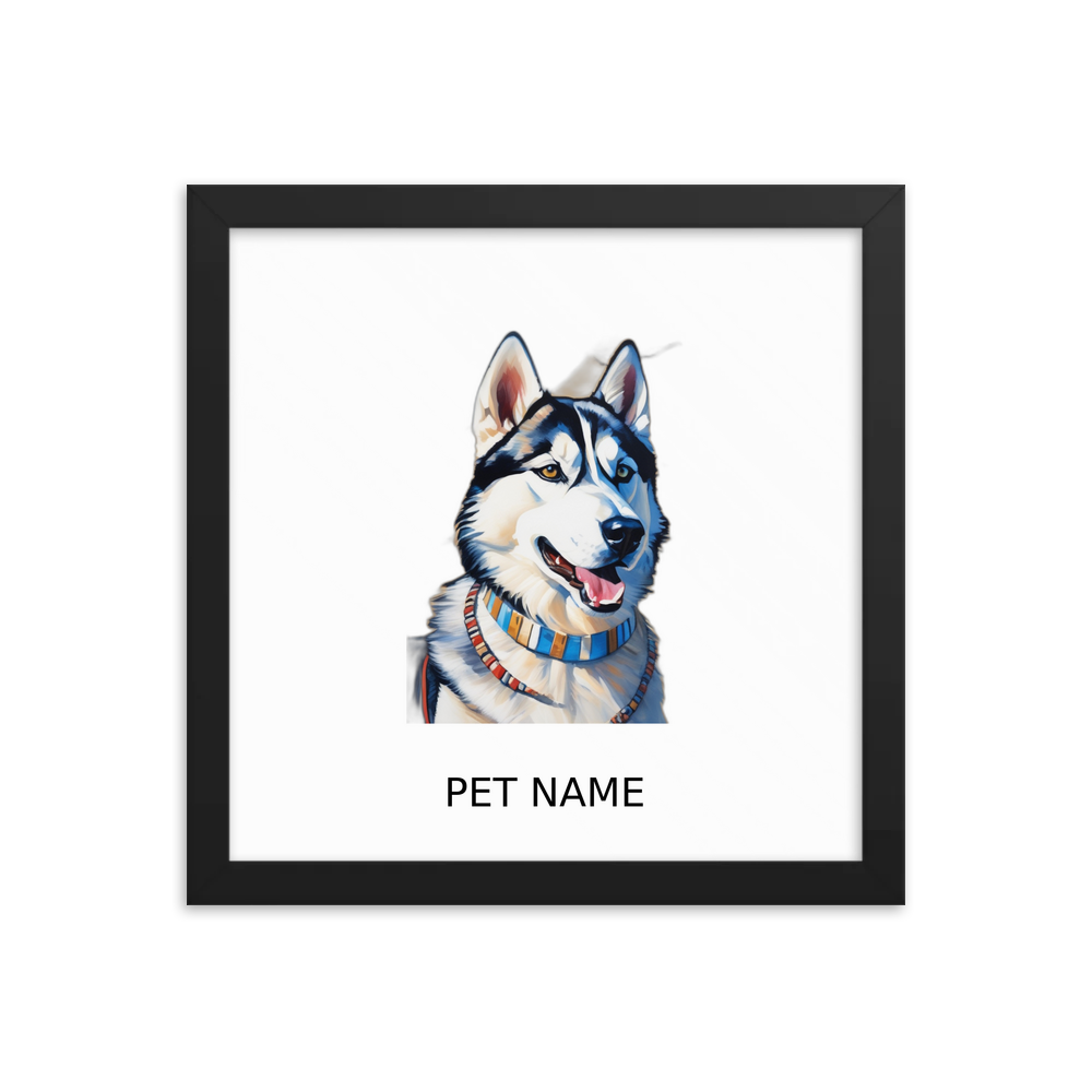 PugMug Custom Siberian Husky Framed Print with Your Pet’s Name