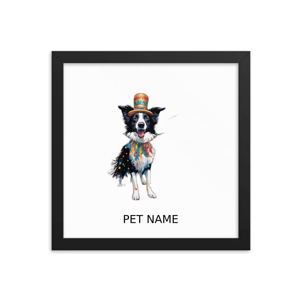PugMug Custom Border Collie Framed Print with Your Pet’s Name