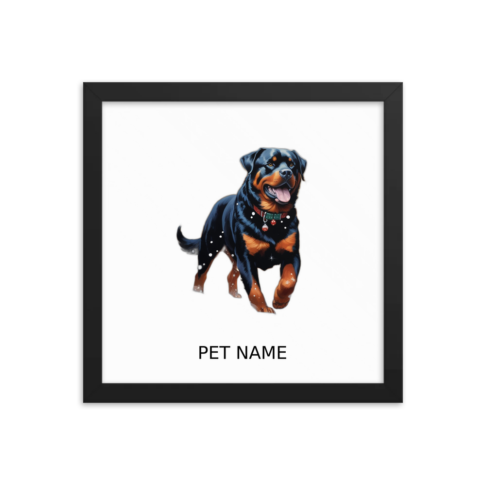 PugMug Custom Rottweiler Framed Print with Your Pet’s Name