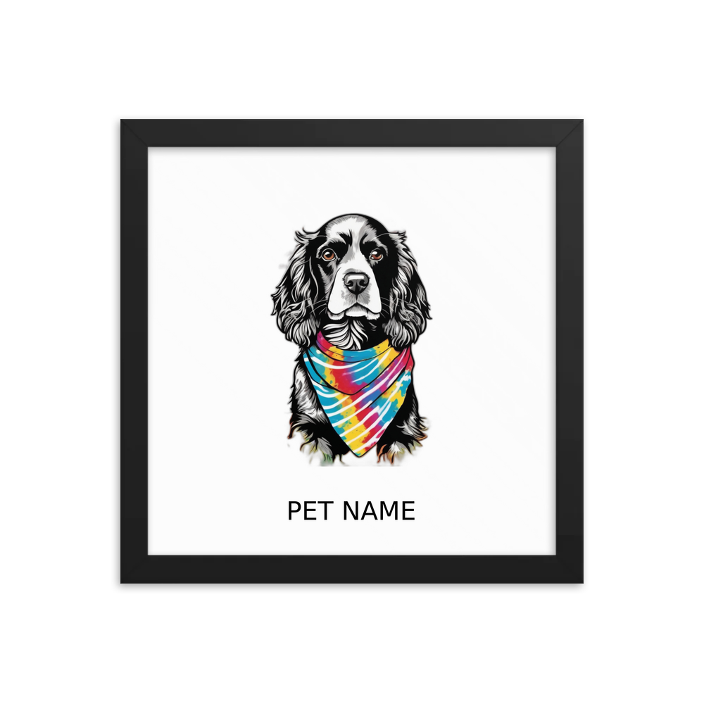 PugMug Custom English Cocker Spaniel Framed Print with Your Pet’s Name