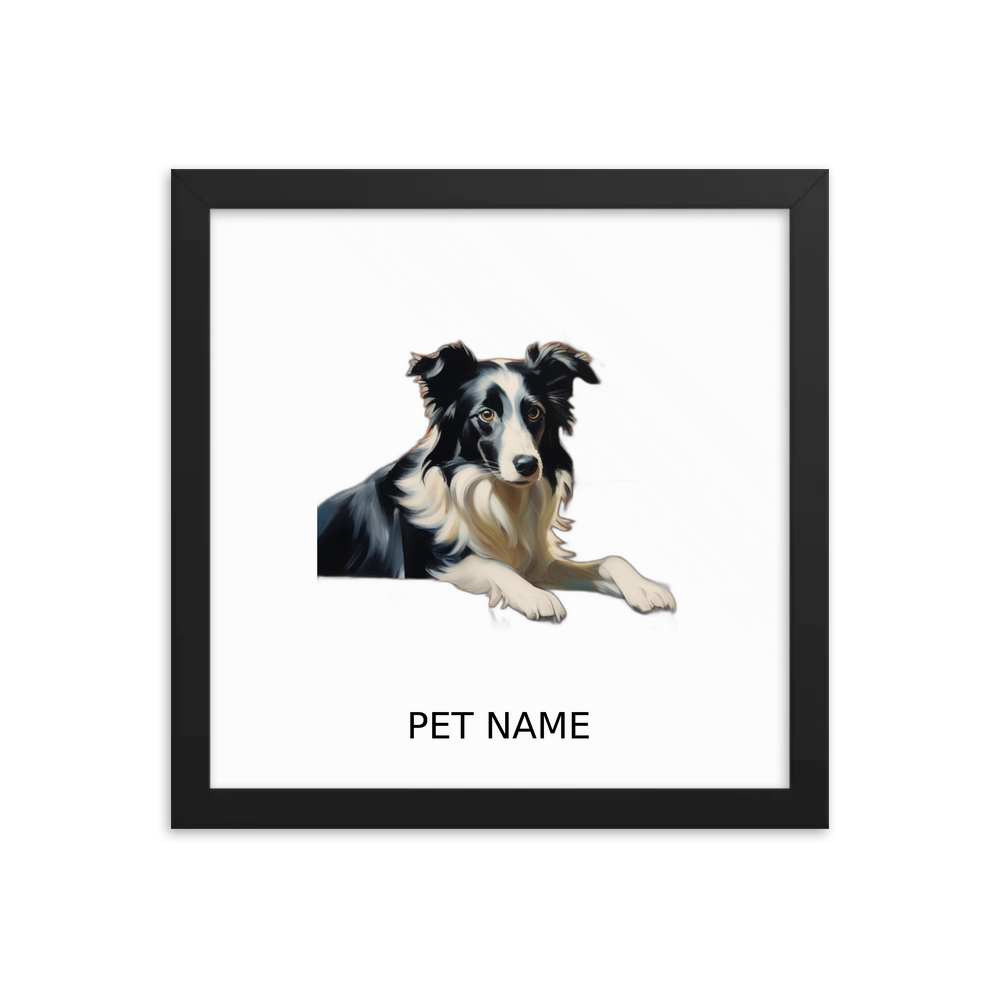 PugMug Custom Border Collie Framed Print with Your Pet’s Name