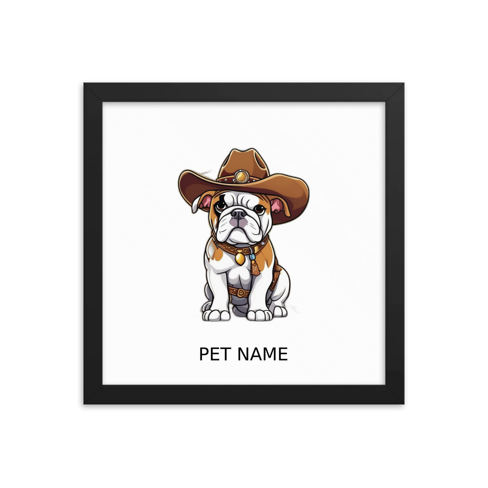 PugMug Custom Bulldog Framed Print with Your Pet’s Name