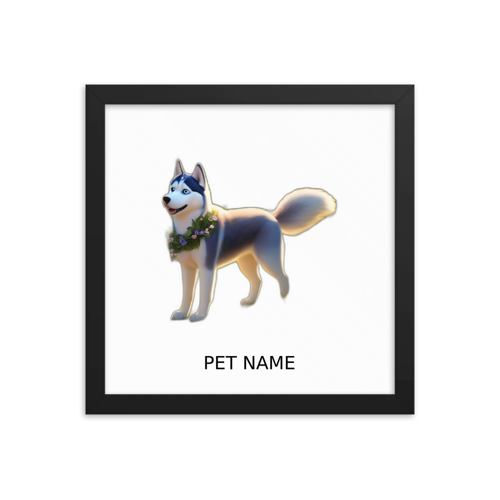 PugMug Custom Siberian Husky Framed Print with Your Pet’s Name