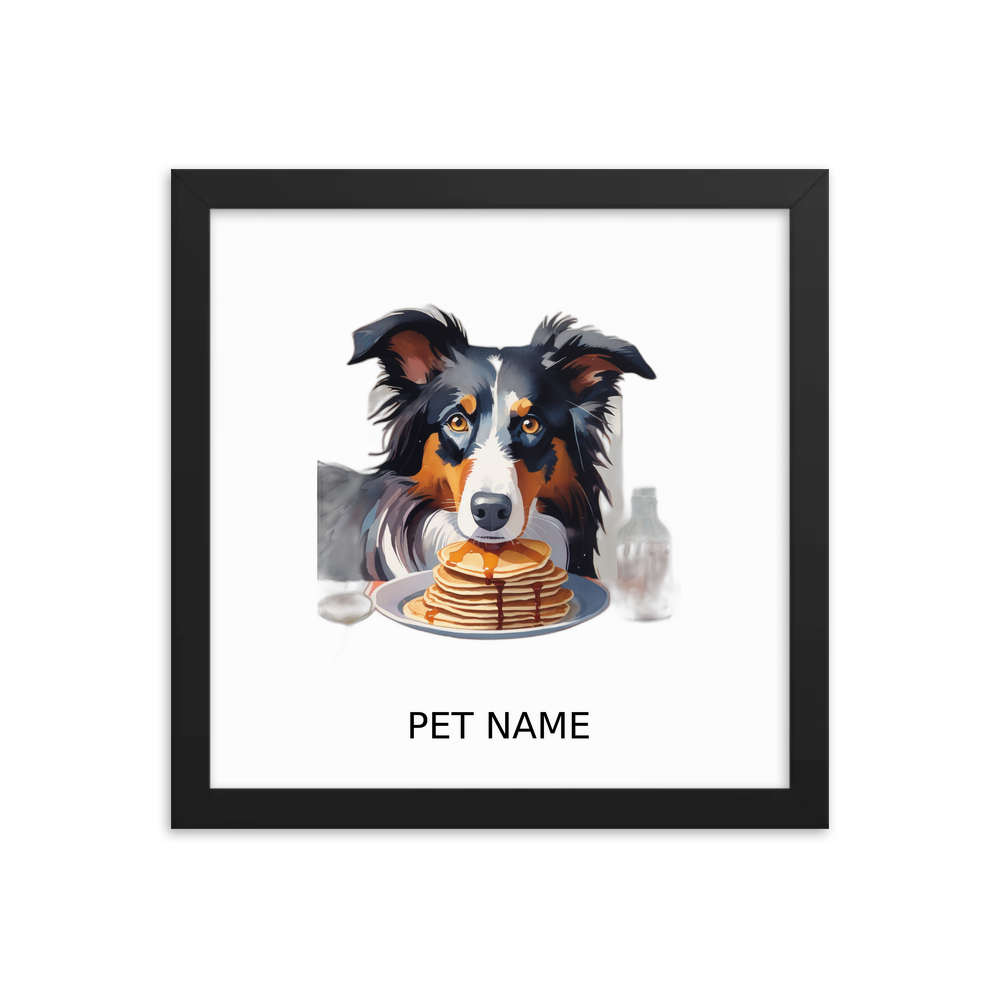 PugMug Custom Border Collie Framed Print with Your Pet’s Name