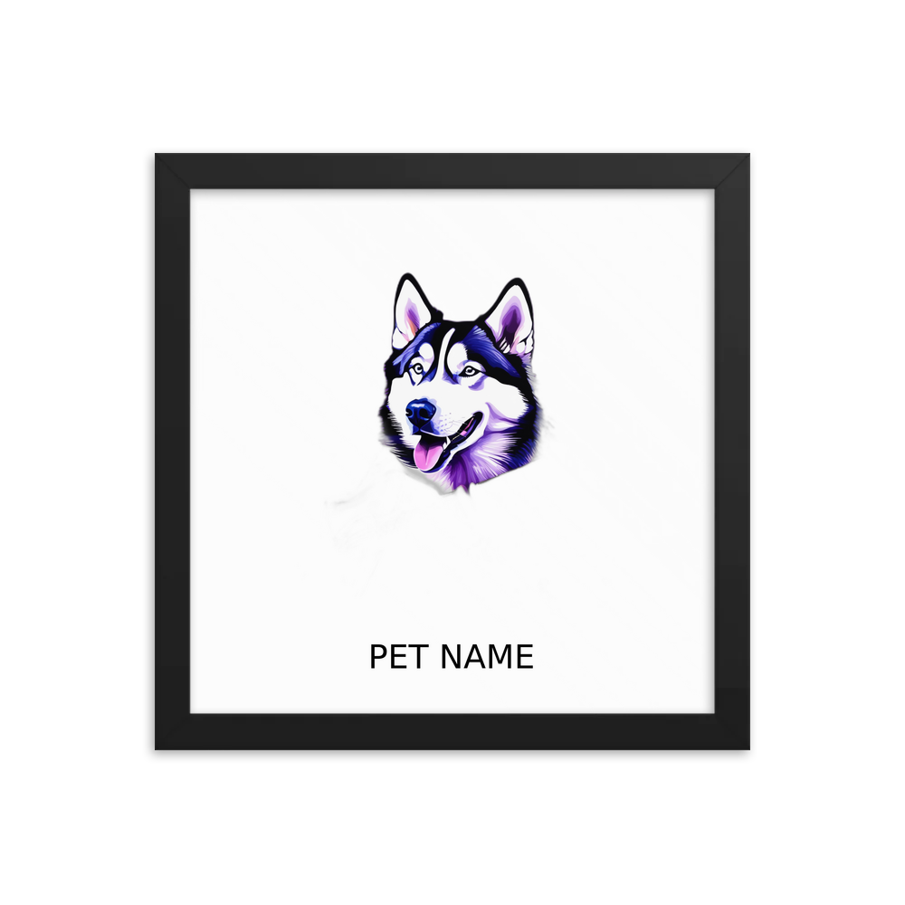 PugMug Custom Siberian Husky Framed Print with Your Pet’s Name