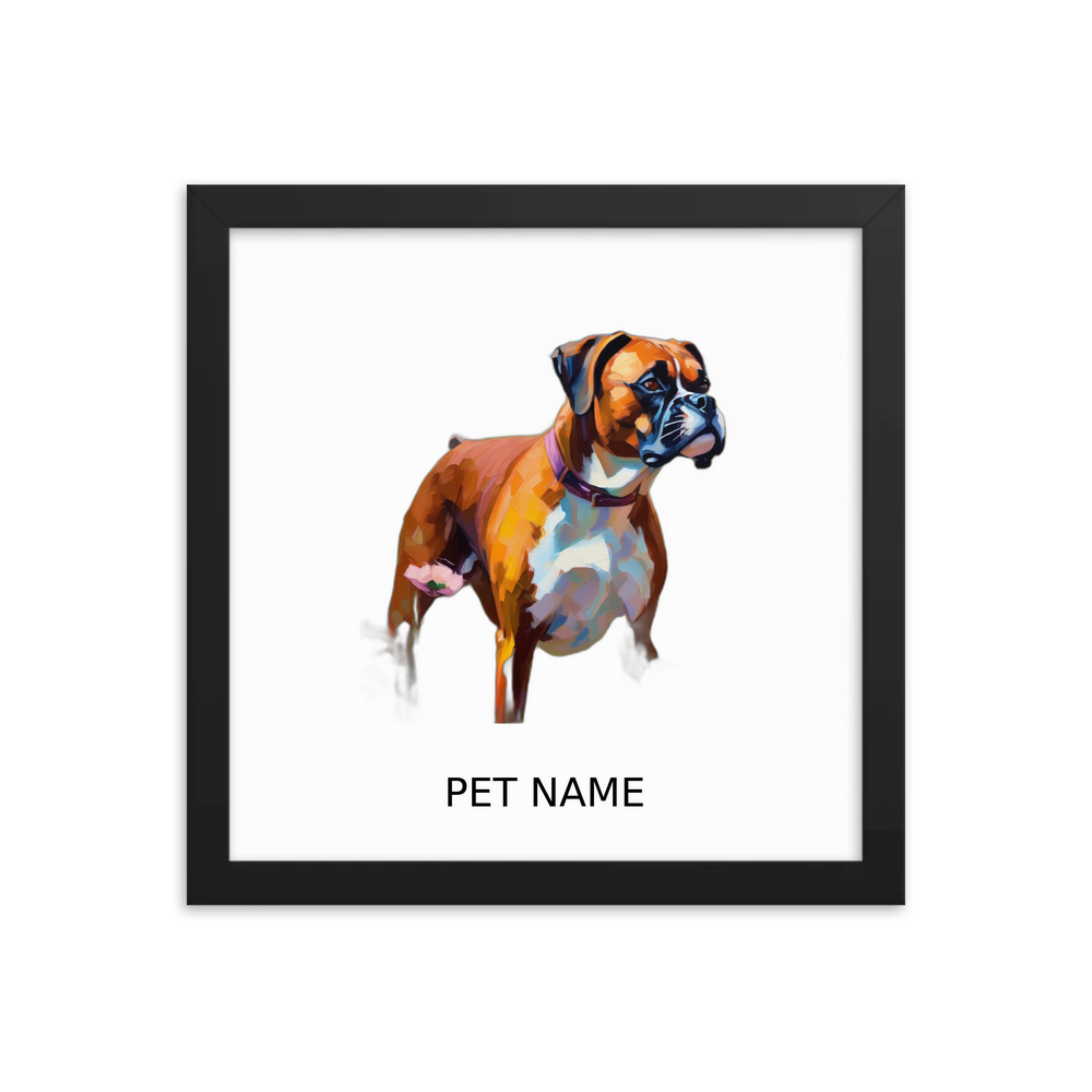 PugMug Custom Boxer Dog Framed Print with Your Pet’s Name