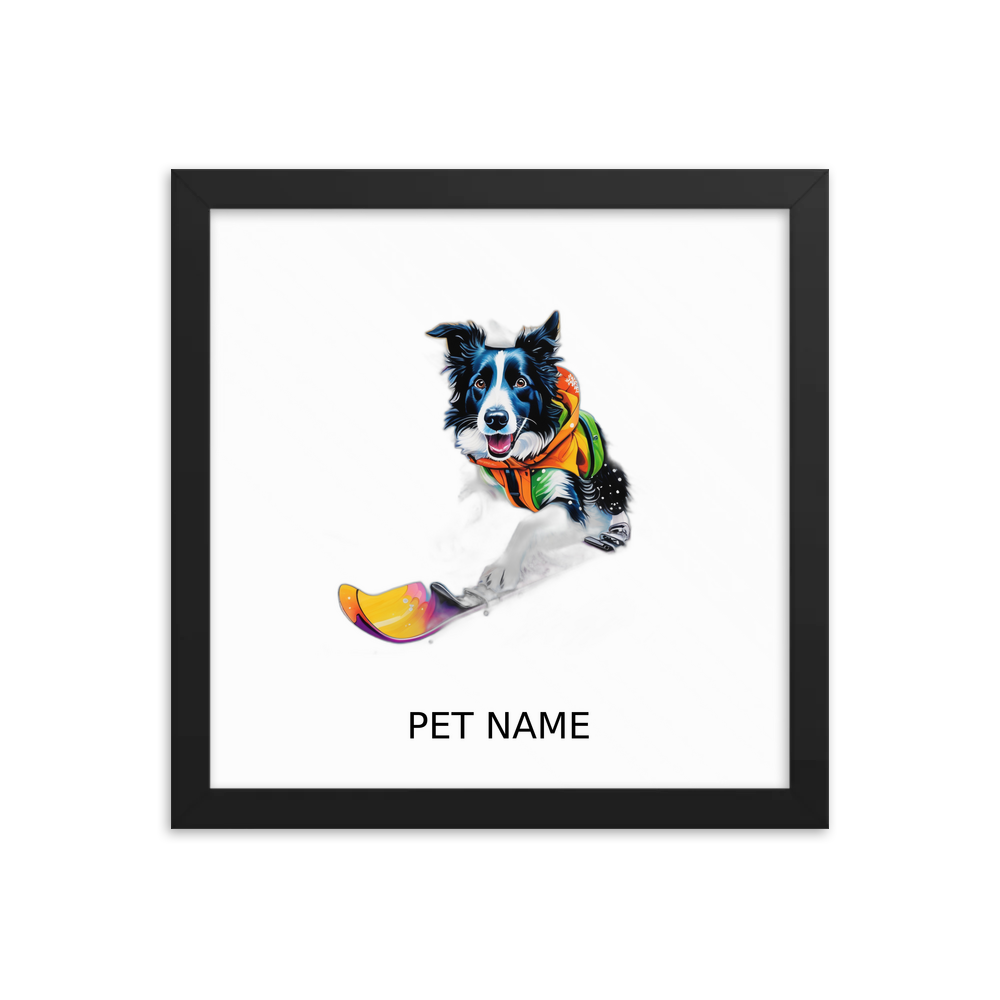 PugMug Custom Border Collie Framed Print with Your Pet’s Name