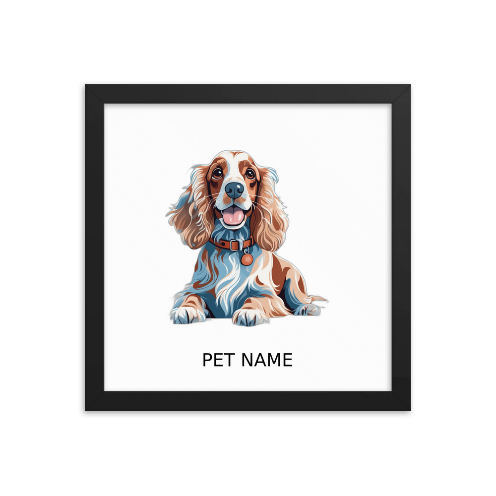 PugMug Custom Cocker Spaniel Framed Print with Your Pet’s Name