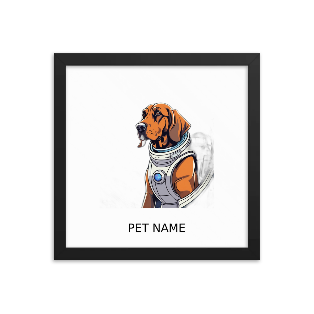 PugMug Custom Bloodhound Framed Print with Your Pet’s Name