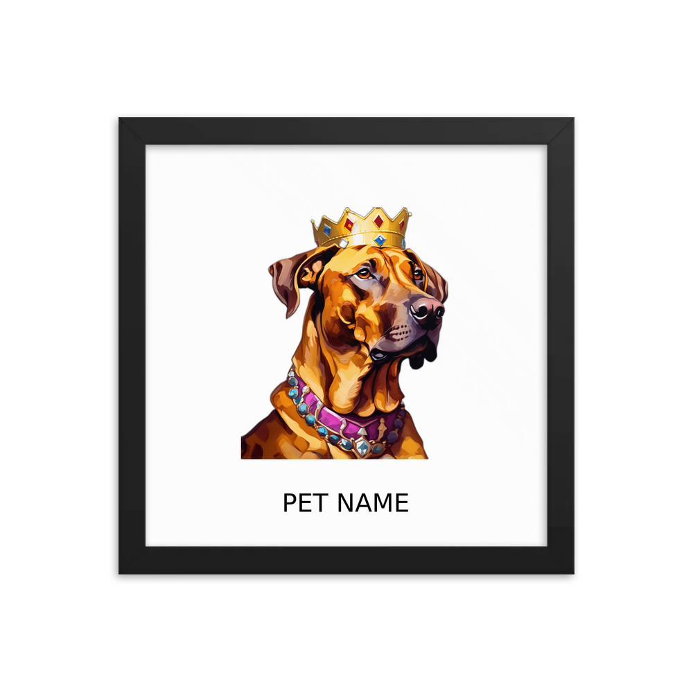 PugMug Custom Rhodesian Ridgeback Framed Print with Your Pet’s Name