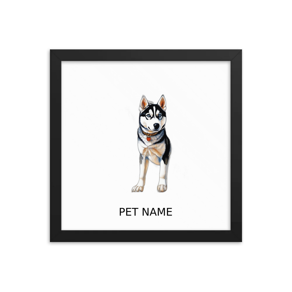 PugMug Custom Siberian Husky Framed Print with Your Pet’s Name