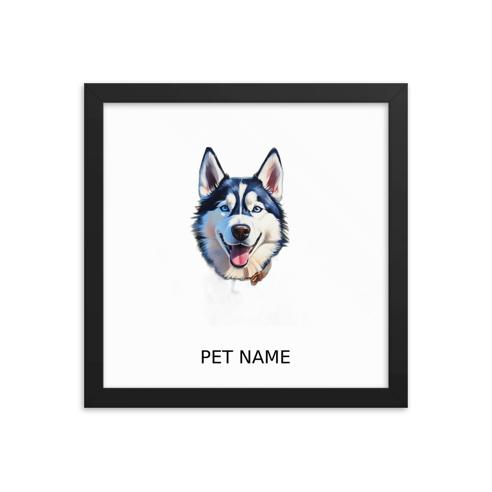 PugMug Custom Siberian Husky Framed Print with Your Pet’s Name