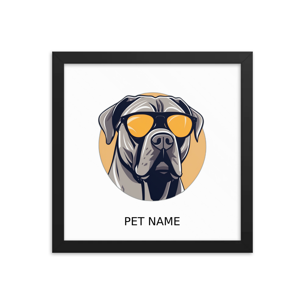 PugMug Custom Cane Corso Framed Print with Your Pet’s Name