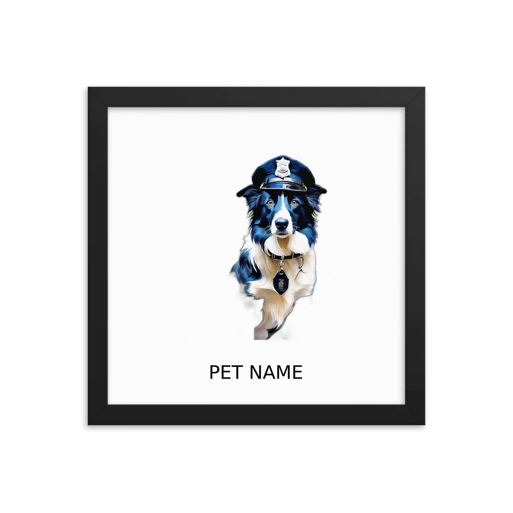 PugMug Custom Border Collie Framed Print with Your Pet’s Name