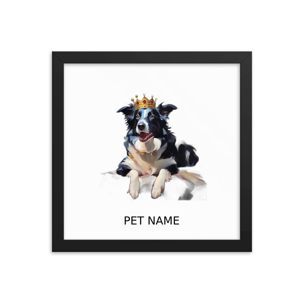PugMug Custom Border Collie Framed Print with Your Pet’s Name
