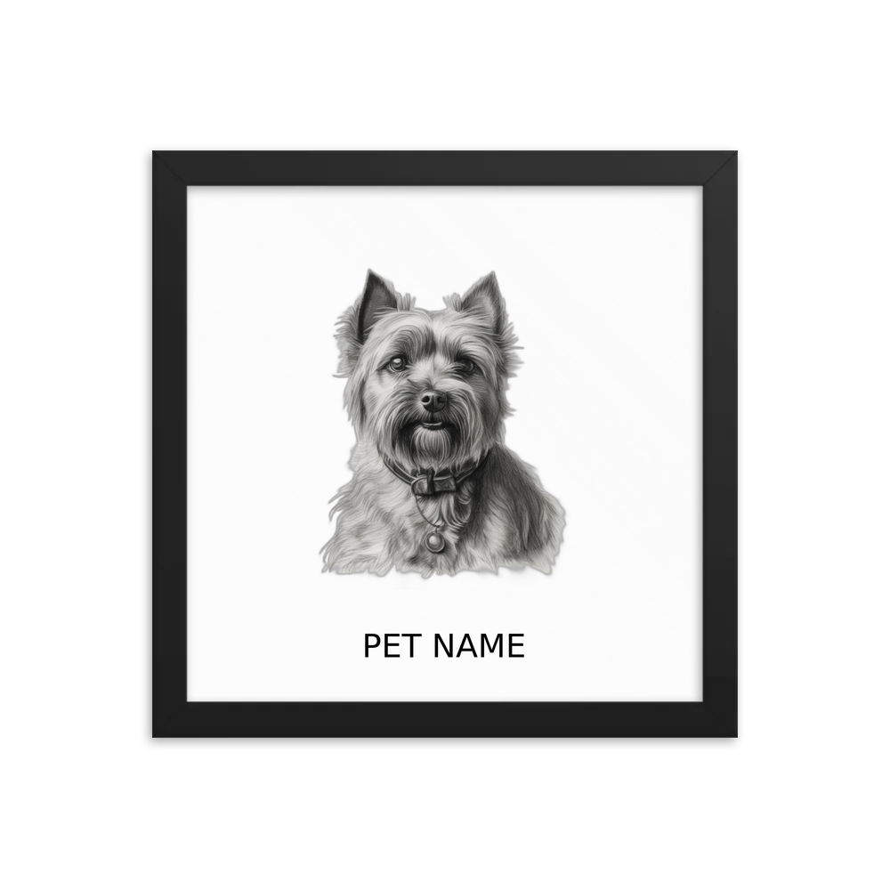 PugMug Custom Cairn Terrier Framed Print with Your Pet’s Name
