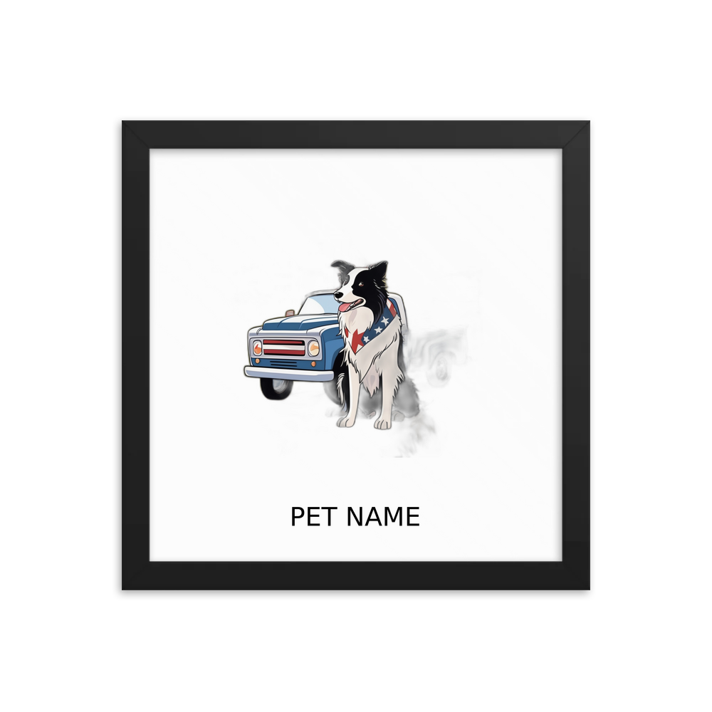 PugMug Custom Border Collie Framed Print with Your Pet’s Name