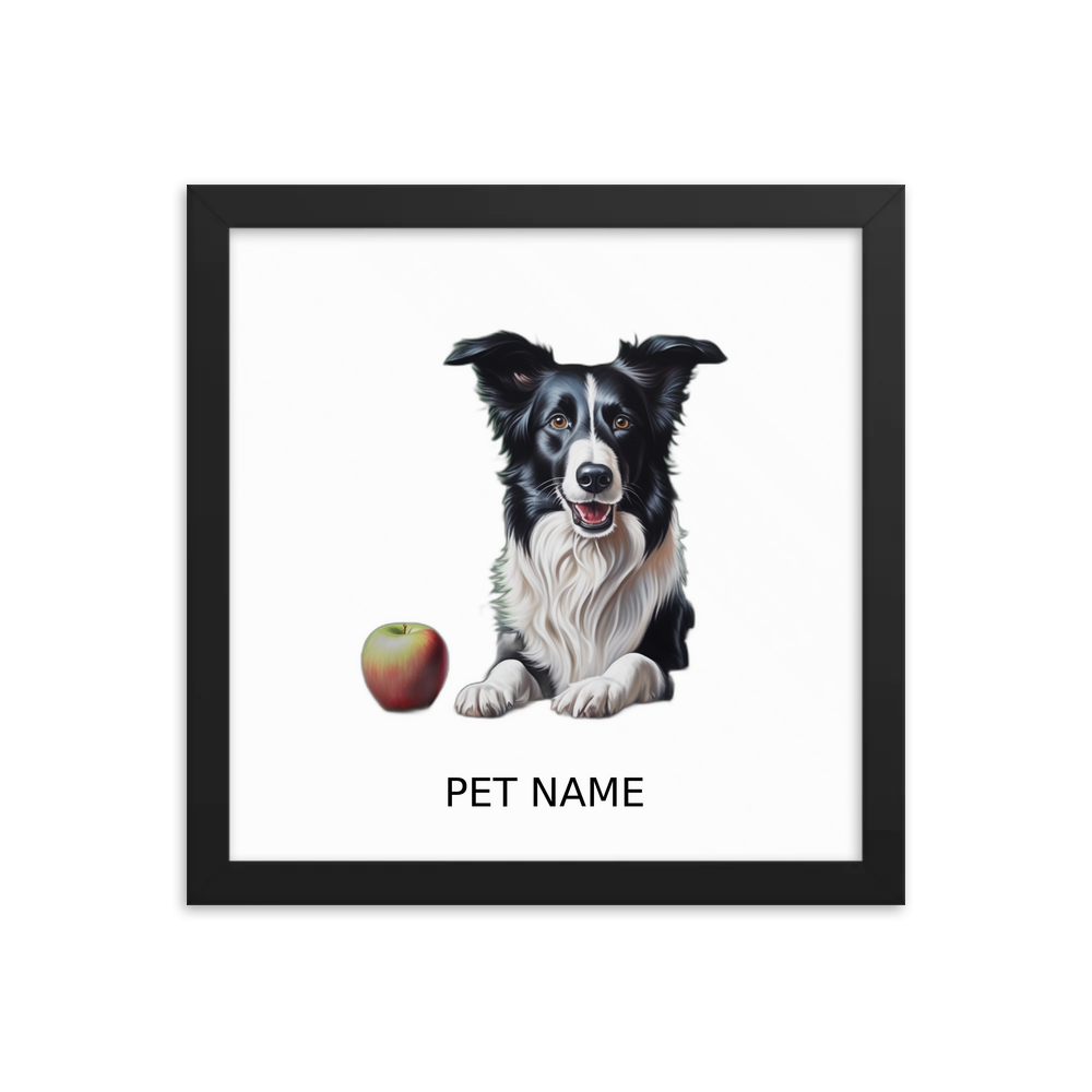 PugMug Custom Border Collie Framed Print with Your Pet’s Name