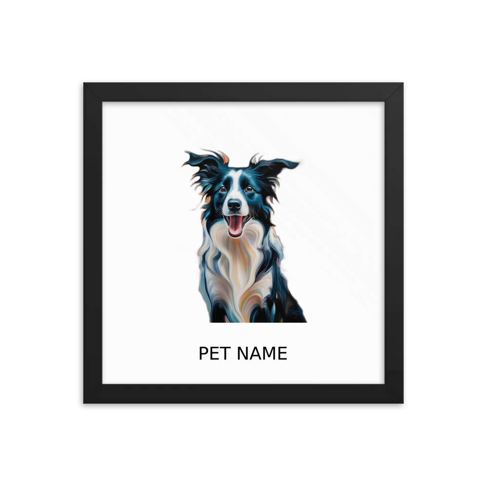 PugMug Custom Border Collie Framed Print with Your Pet’s Name
