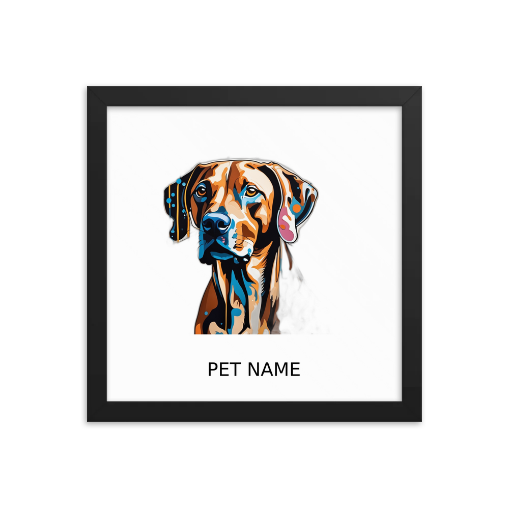 PugMug Custom Rhodesian Ridgeback Framed Print with Your Pet’s Name
