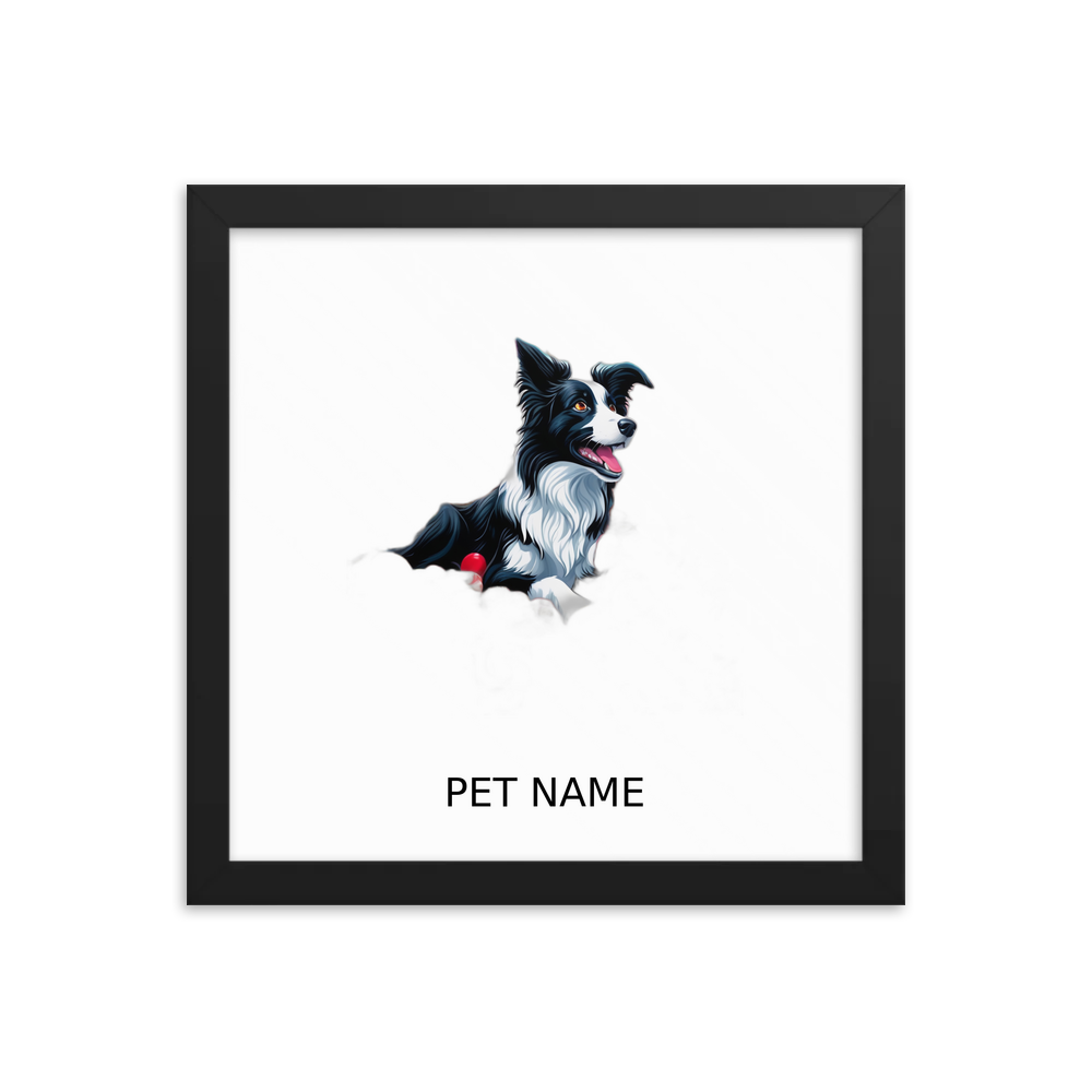 PugMug Custom Border Collie Framed Print with Your Pet’s Name