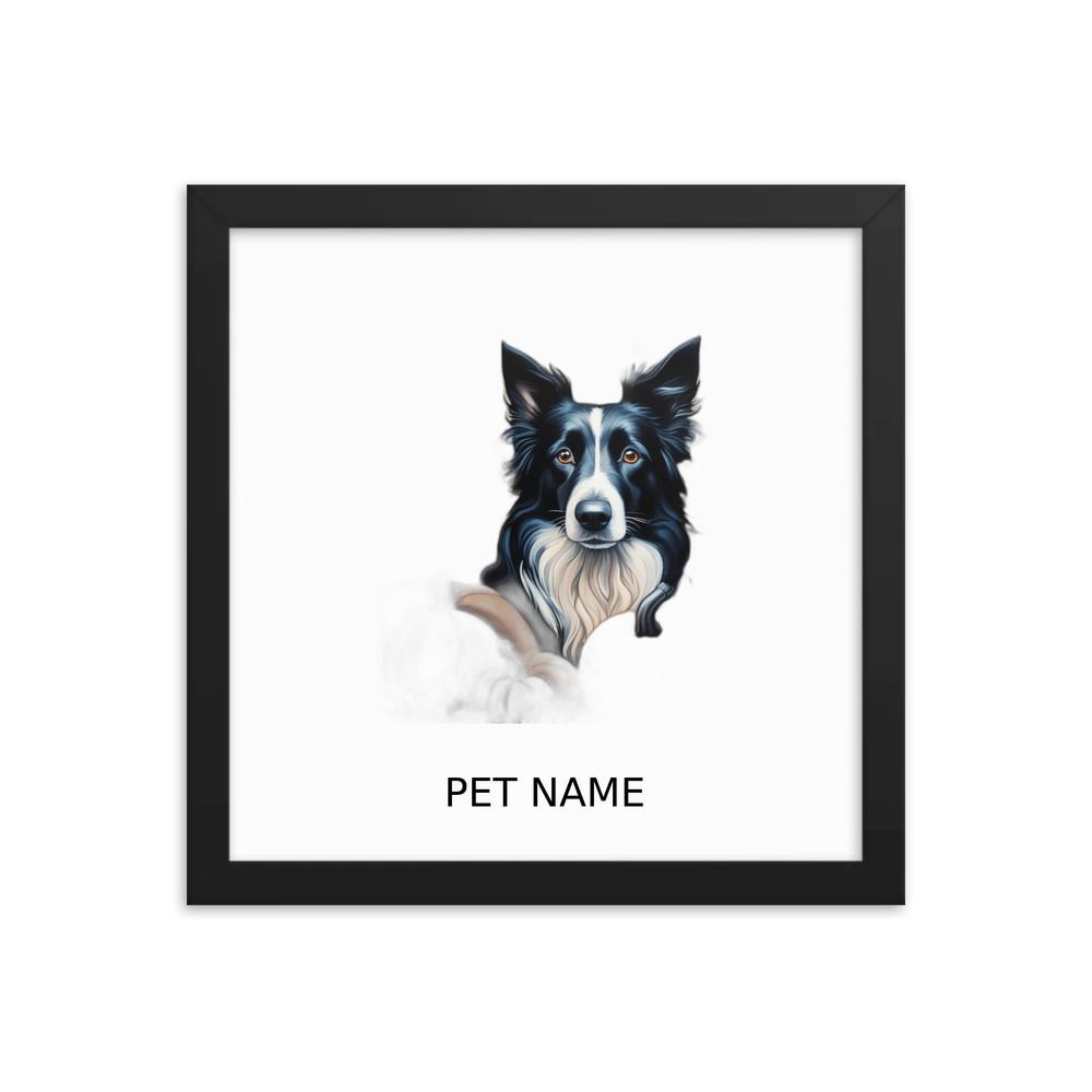 PugMug Custom Border Collie Framed Print with Your Pet’s Name