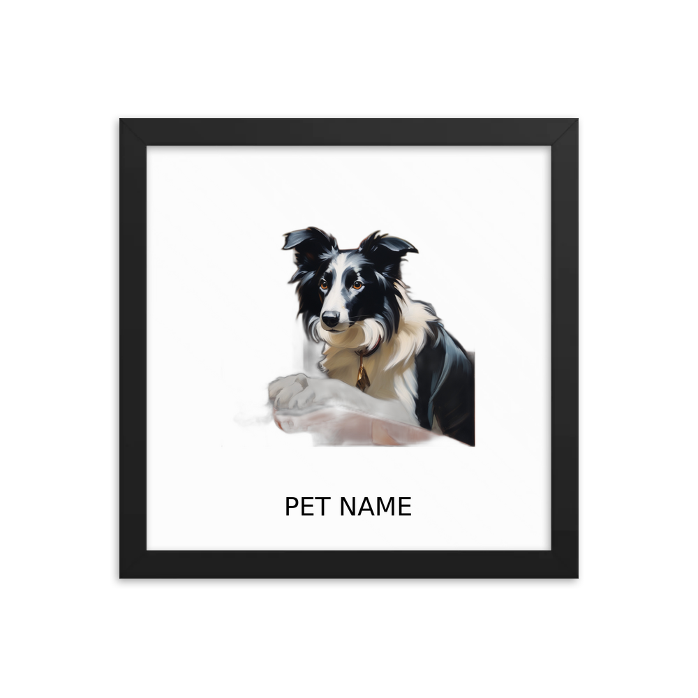 PugMug Custom Border Collie Framed Print with Your Pet’s Name