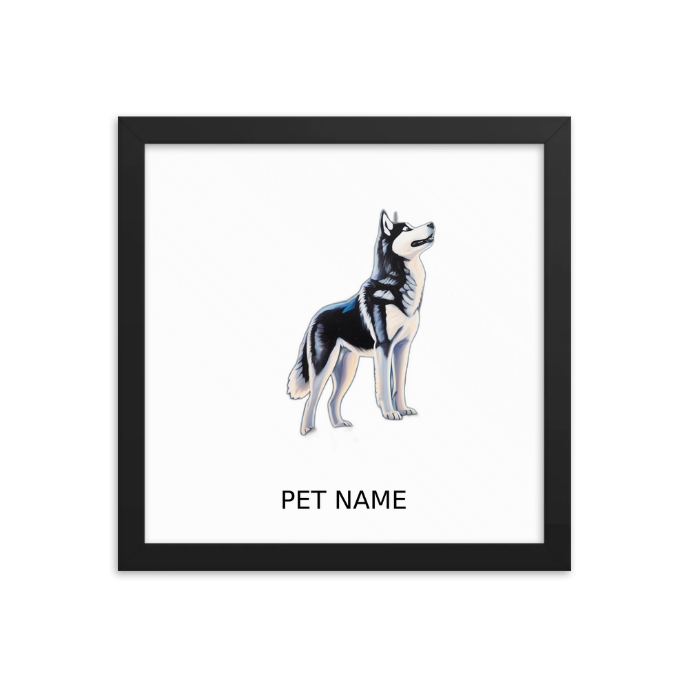 PugMug Custom Siberian Husky Framed Print with Your Pet’s Name