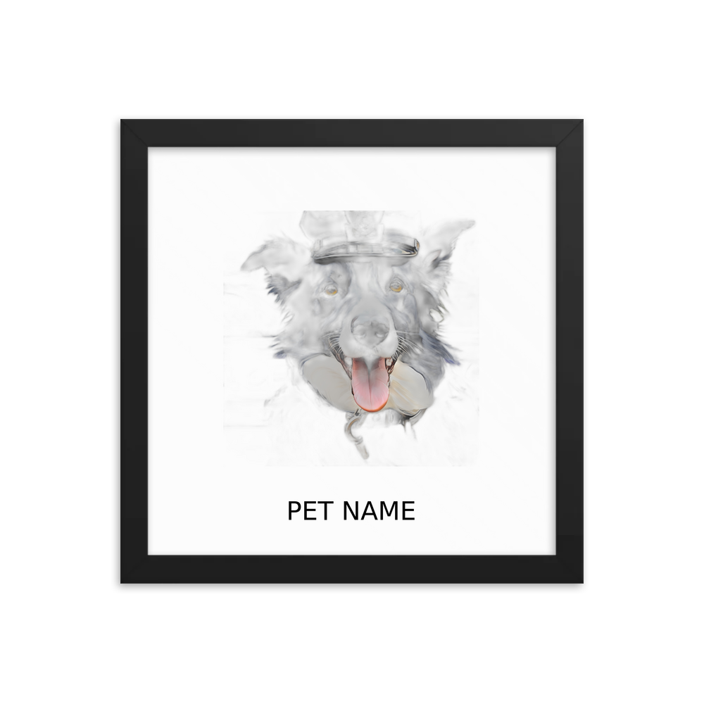PugMug Custom Border Collie Framed Print with Your Pet’s Name