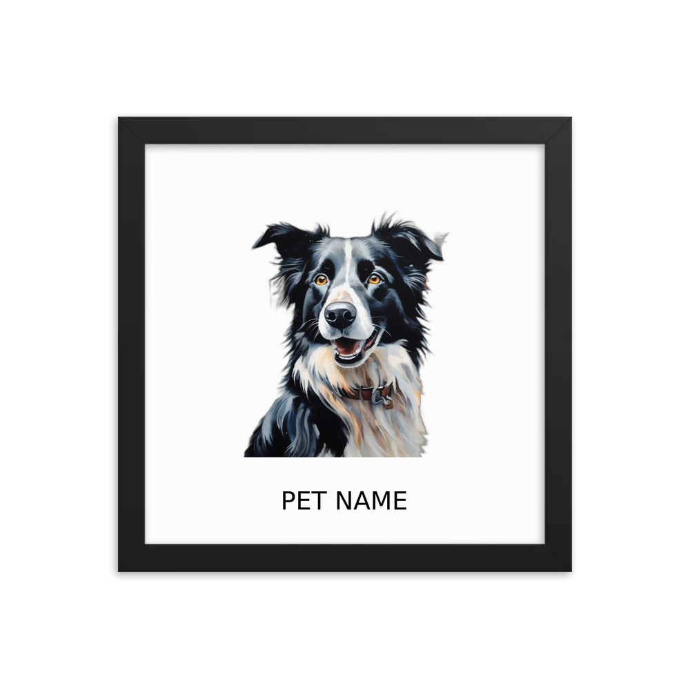 PugMug Custom Border Collie Framed Print with Your Pet’s Name
