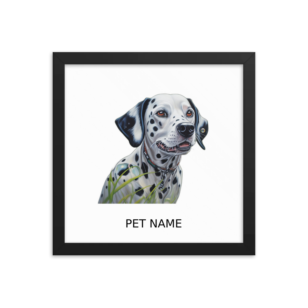 PugMug Custom Dalmatian Framed Print with Your Pet’s Name