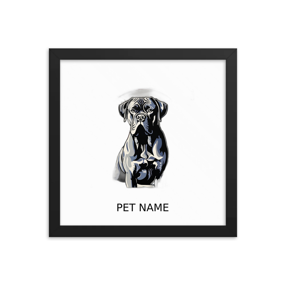 PugMug Custom Cane Corso Framed Print with Your Pet’s Name