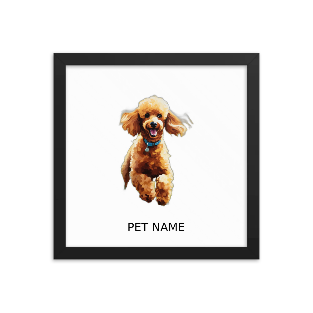 PugMug Custom Tan Poodle Framed Print with Your Pet’s Name