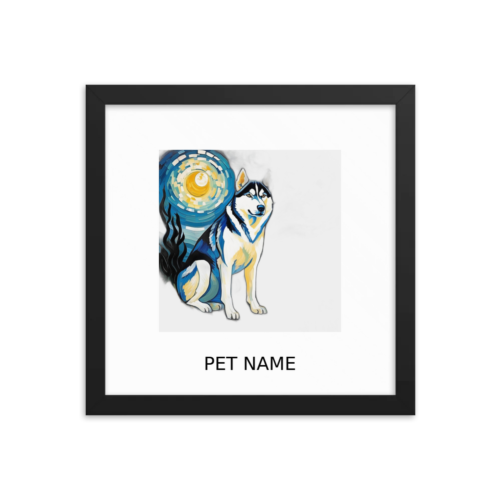 PugMug Custom Siberian Husky Framed Print with Your Pet’s Name