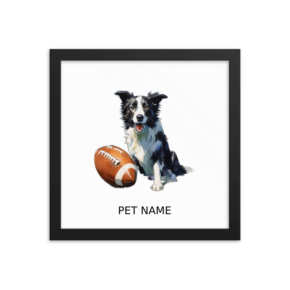 PugMug Custom Border Collie Framed Print with Your Pet’s Name