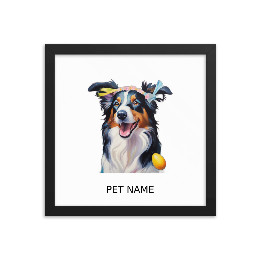 PugMug Custom Border Collie Framed Print with Your Pet’s Name