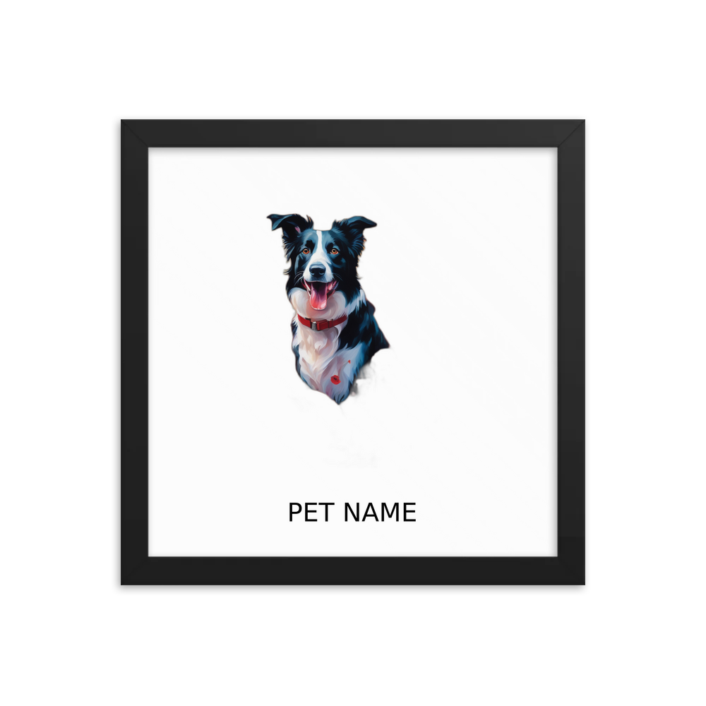 PugMug Custom Border Collie Framed Print with Your Pet’s Name