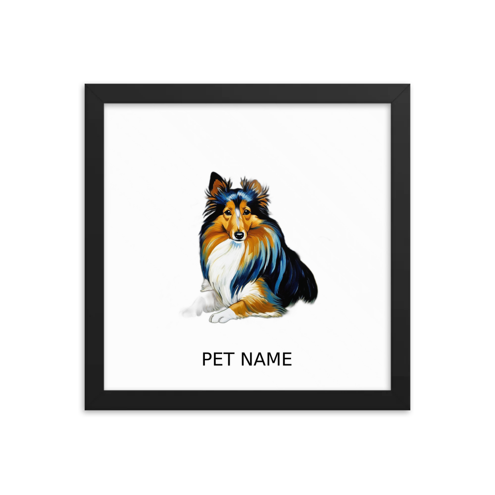 PugMug Custom Shetland Sheepdog Framed Print with Your Pet’s Name