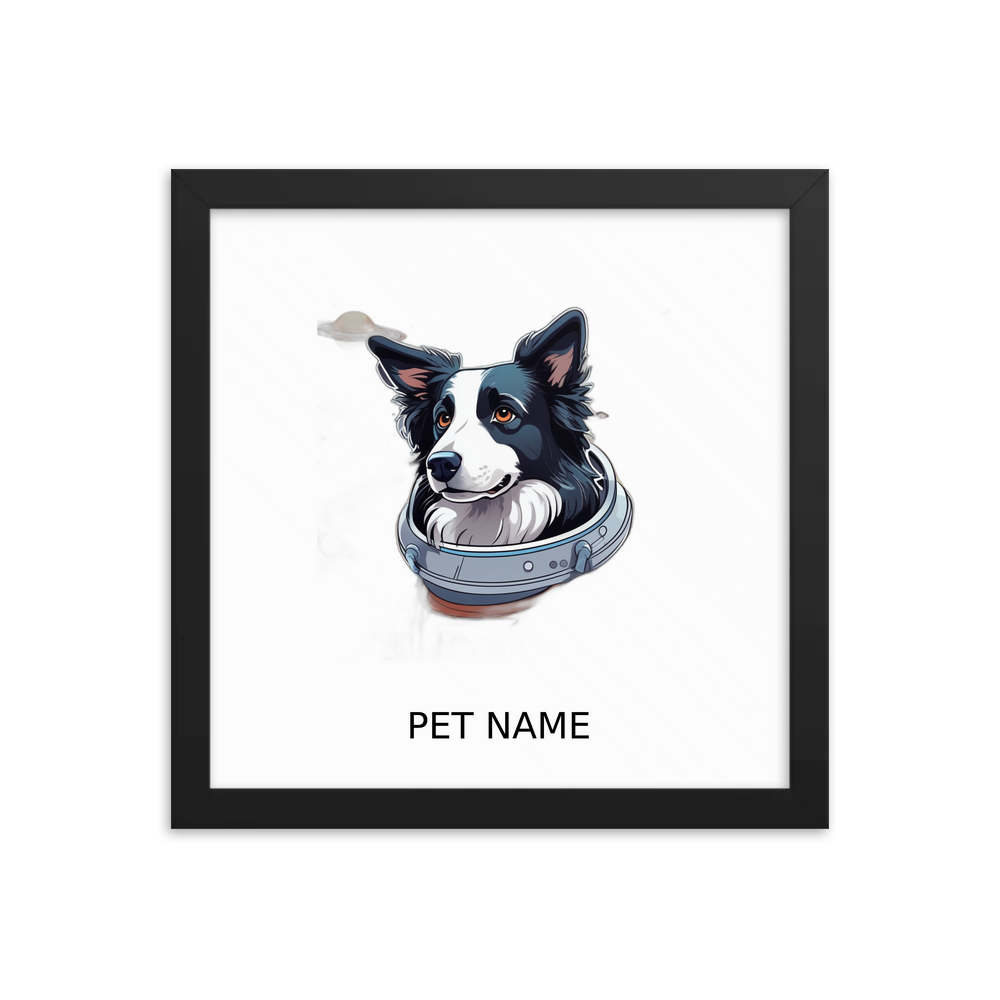 PugMug Custom Border Collie Framed Print with Your Pet’s Name